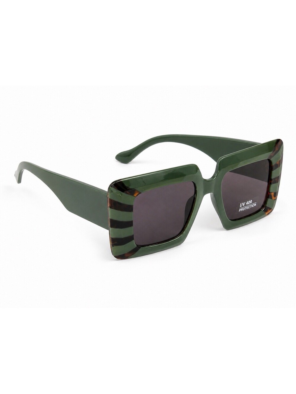 Green Oversized Square Sunglasses Women Fashion Statement Shades UV400 NWT